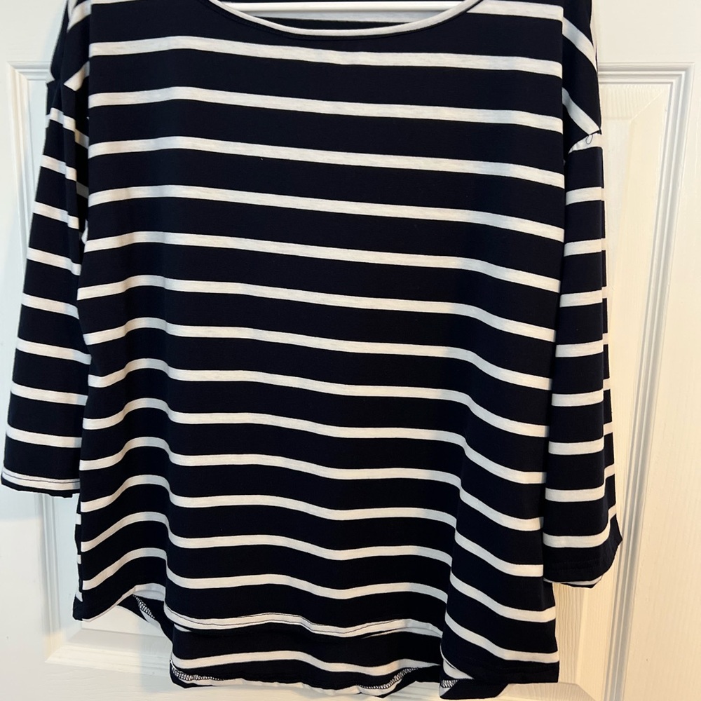 Striped Black and White Women's Top